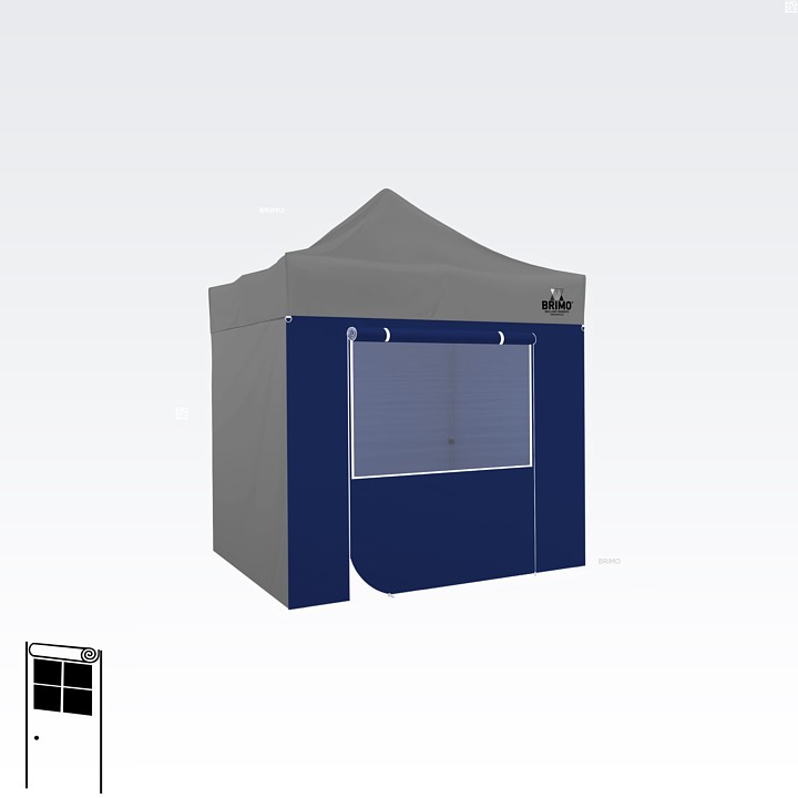 Den fjärde väggen i tältet med en dörr